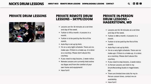 nicksdrumlessons.com