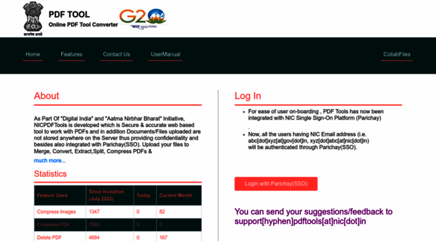 nicpdftools.nic.in - NIC-PDFTools | Login - NIC PDFTools