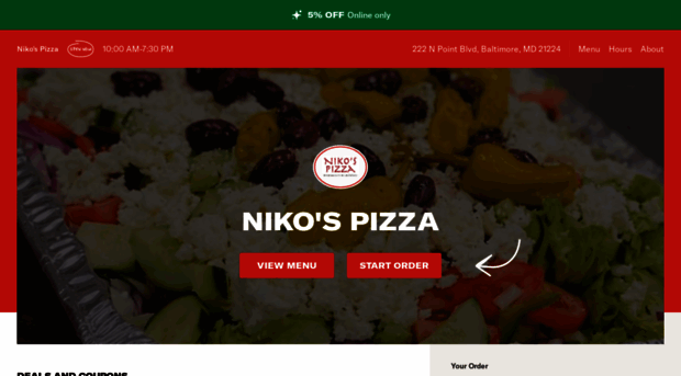 nikospizzamenu.com