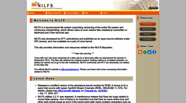 nilfs.sourceforge.io