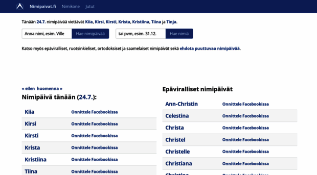 nimipaivat.fi