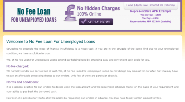 nofeeloanforunemployedloans.co.uk