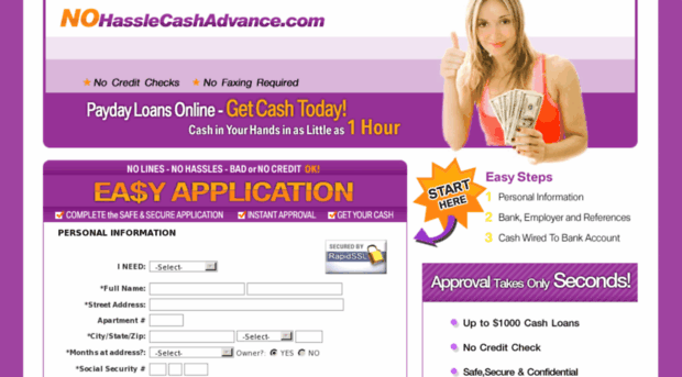 nohasslecashadvance.com