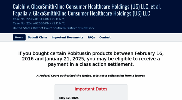 nondrowsyrobitussinsettlement.com