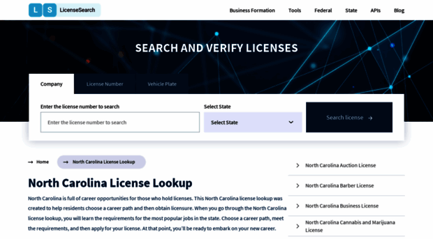 northcarolina.licensesearch.org