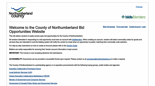 northumberlandcounty.bidsandtenders.ca