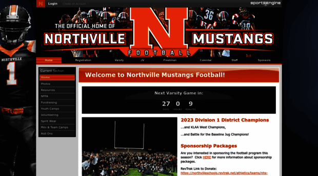 northvillemustangsfootball.com