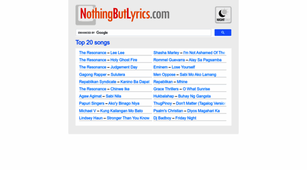 nothingbutlyrics.com