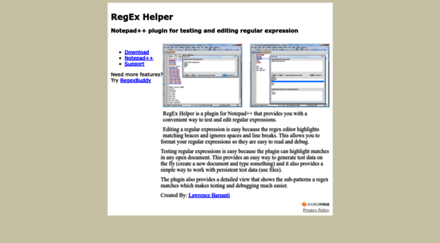 nppregexhelper.sourceforge.net
