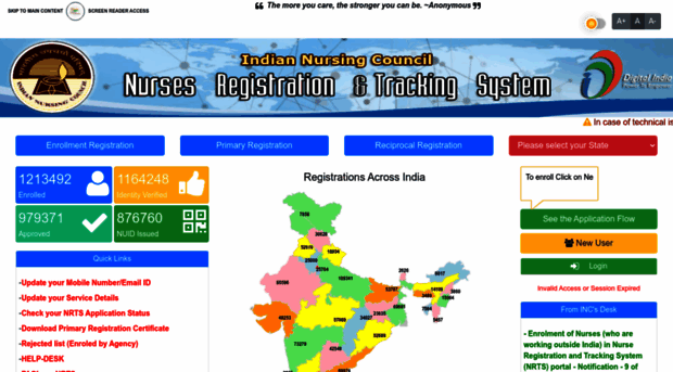 nrts.indiannursingcouncil.gov.in