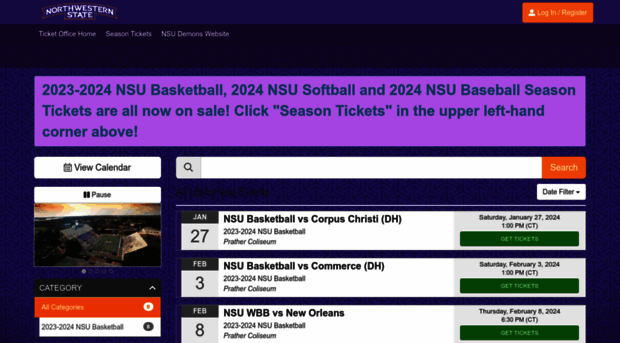 nsutickets.universitytickets.com