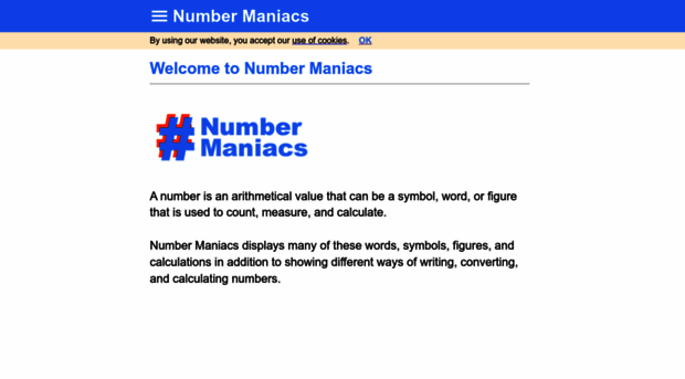 Numbermaniacs Welcome To Number Maniacs Number Maniacs