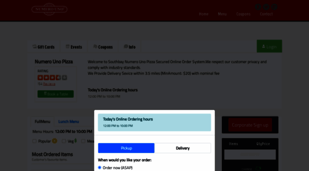 numerounopizza.clorder.com