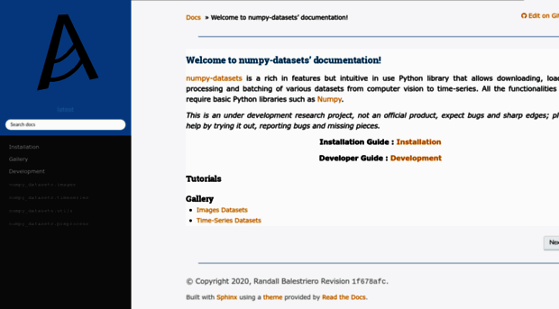 numpy-datasets.readthedocs.io