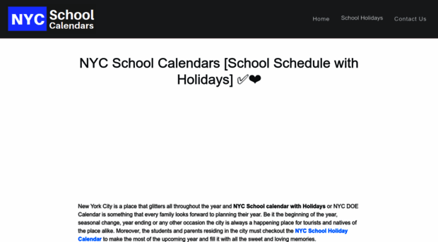 nycschoolcalendars.com