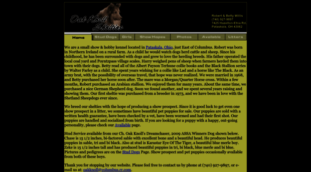 oakknollshelties.com