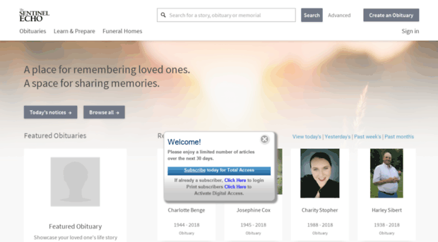 obituaries.sentinel-echo.com