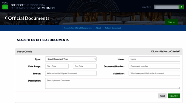 officialdocuments.sos.mn.gov - Office of the Minnesota Secret ...