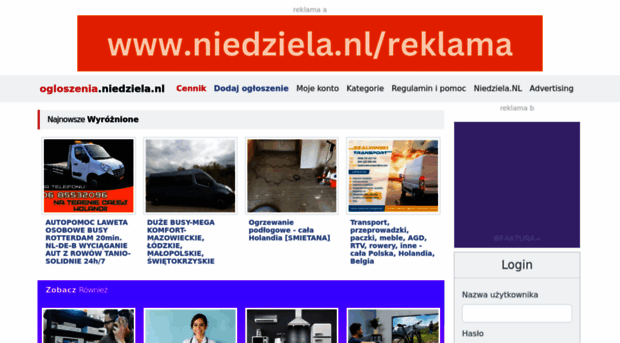 Niedziela ogloszenia www nl lista portali