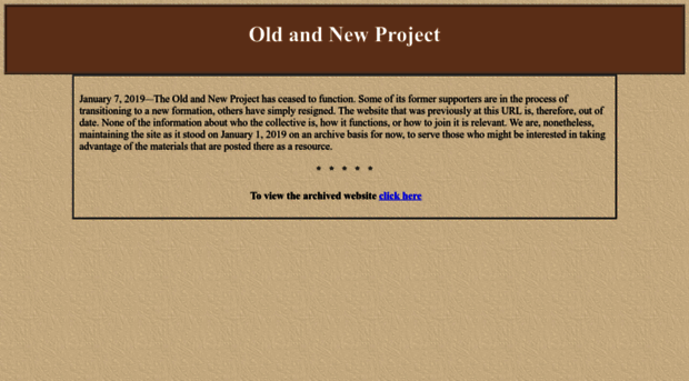 oldandnewproject.net - Old and New - Old And New Project