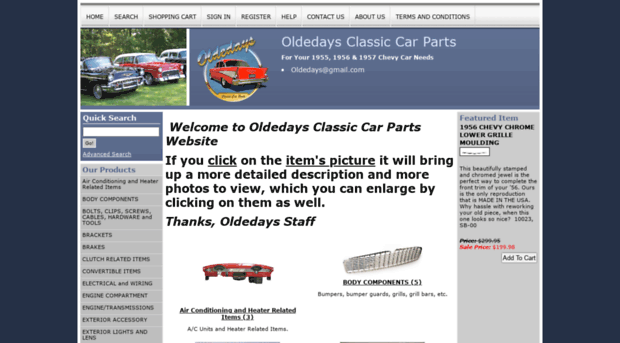 oldedaysclassiccarparts.com