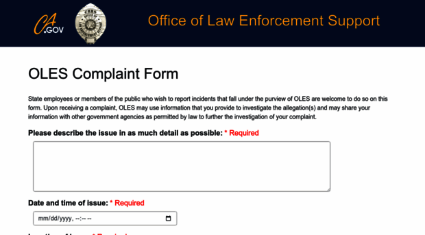 olescomplaint.dsh.ca.gov