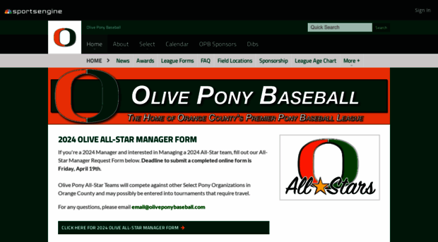 oliveponybaseball.com