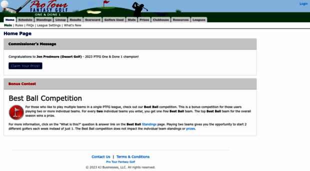oneanddone1.protourfantasygolf.com