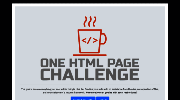 onehtmlpagechallenge.com