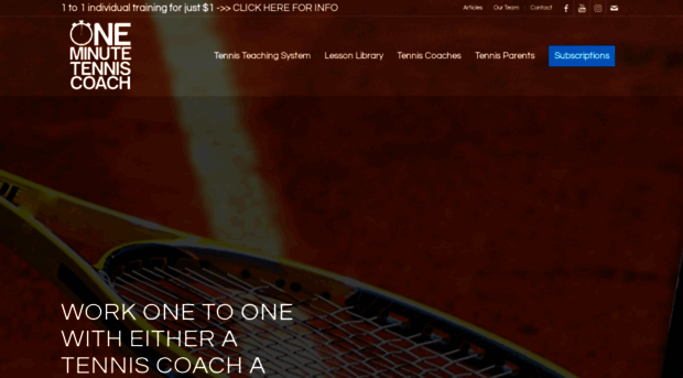 oneminutetenniscoach.com