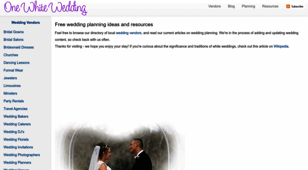 onewhitewedding.com