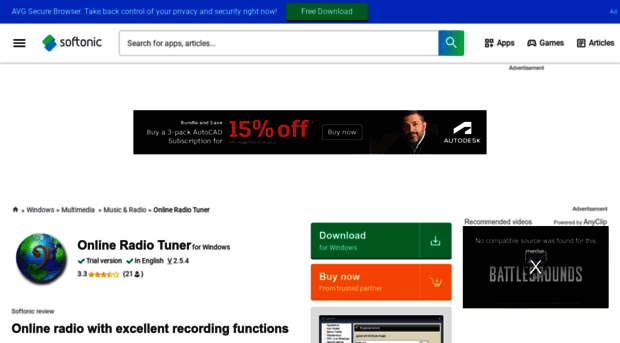 online-radio-tuner.en.softonic.com