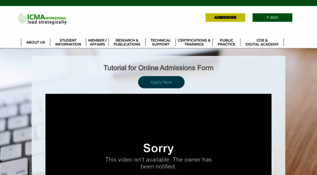 onlineadmission.icmainternational.com