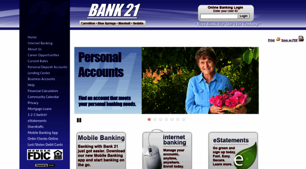 onlinebanking.bank21.com