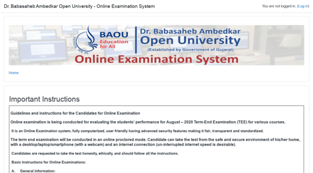 onlineexam.baou.edu.in - Dr. Babasaheb Ambedkar Open Un... - Onlineexam ...