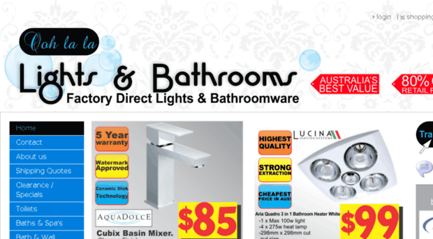 onlinelightsandbathrooms.com.au