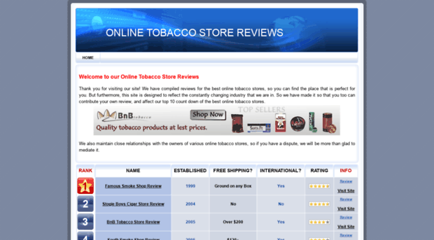 onlinetobaccostorereviews.com