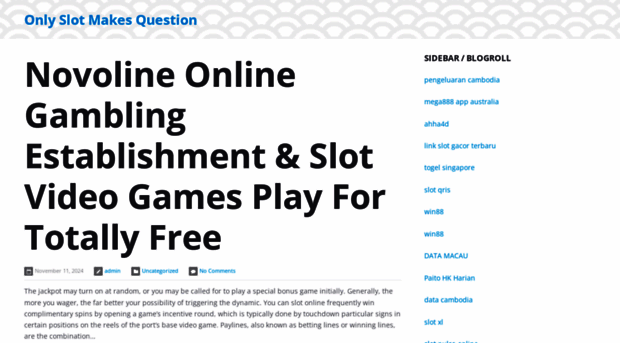 onlyslotmakesquestion.com