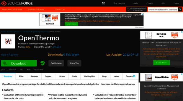 openthermo.sourceforge.net