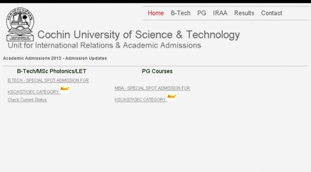 options.cusat.ac.in