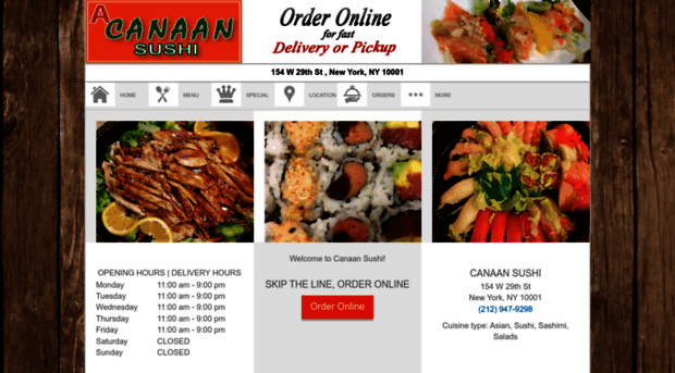 ordercanaansushi.com