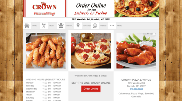 ordercrownpizzawings.com