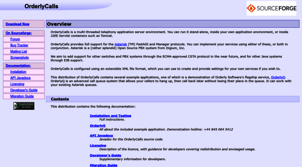 orderlycalls.sourceforge.net