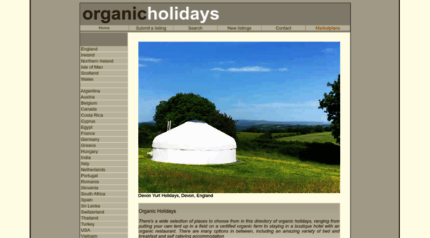 organicholidays.com