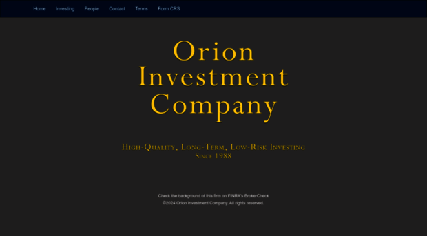 orioninvestmentco.com