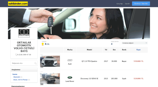 ortaklarotomotivvolvo.sahibinden.com