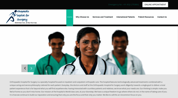 orthopaedichospitalgoa.com