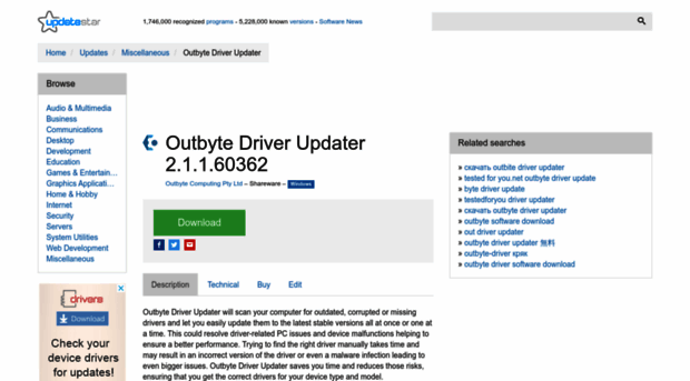 outbyte-driver-updater.updatestar.com