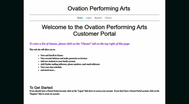 ovationperformingarts.studioware-online.com