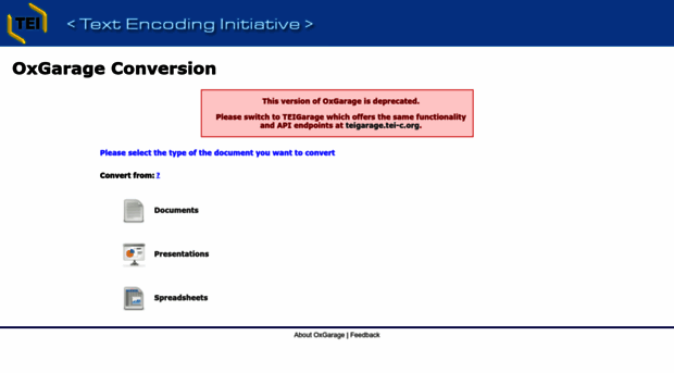 oxgarage.tei-c.org